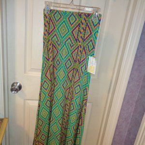 LuLaRoe maxi skirt size xxsmall new with tags. greens blues yellow